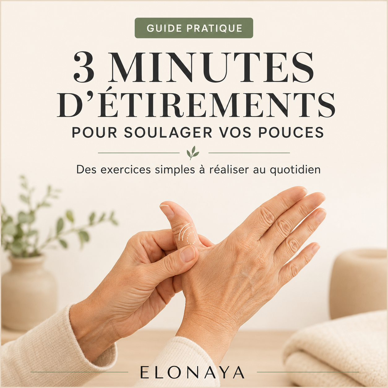 Guide numérique "3 minutes d’étirements pour soulager vos pouces"